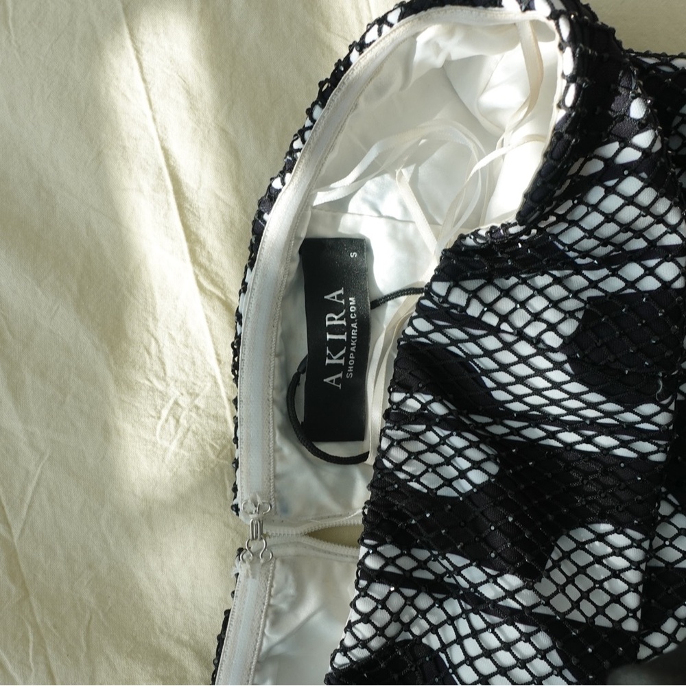 AKIRA Black and White Mesh Intimate